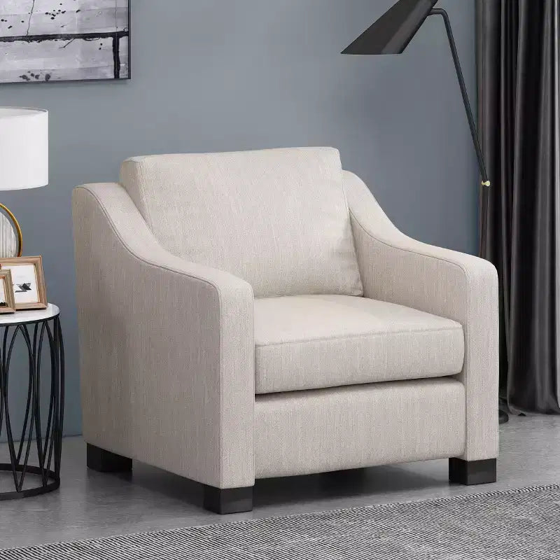 Quran Contemporary Fabric Club Chair with Sloped Arms