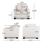 Quran Contemporary Fabric Club Chair with Sloped Arms