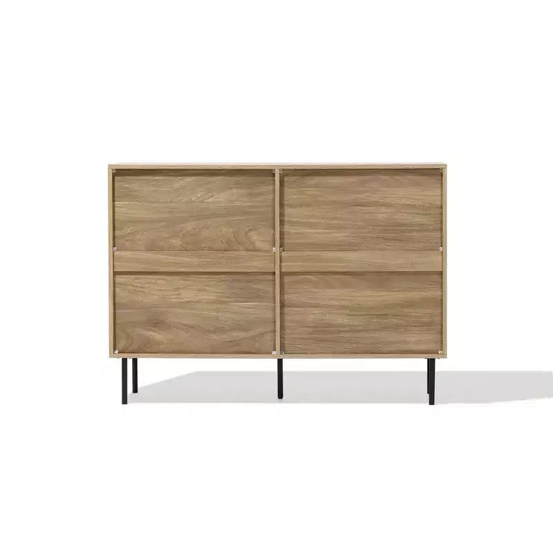 Mid-Century Modern Wave 6-Drawer 47.2-Inch Wide Dresser Brown