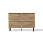 Mid-Century Modern Wave 6-Drawer 47.2-Inch Wide Dresser Brown
