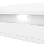 Whisen Wood Full Size Platform Bed with Built-in LED Light, Storage Headboard and Guardrail