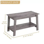 31.49 Rustic Coffee Table - 2-Tier Modern Farmhouse Side Table for Living Room, Home, Office & Outdoor