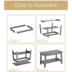 31.49 Rustic Coffee Table - 2-Tier Modern Farmhouse Side Table for Living Room, Home, Office & Outdoor