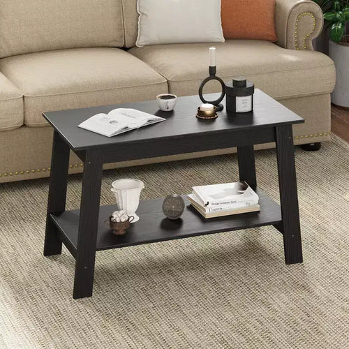 31.49 Rustic Coffee Table - 2-Tier Modern Farmhouse Side Table for Living Room, Home, Office & Outdoor