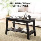 31.49 Rustic Coffee Table - 2-Tier Modern Farmhouse Side Table for Living Room, Home, Office & Outdoor