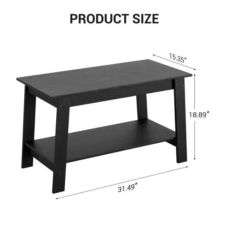 31.49 Rustic Coffee Table - 2-Tier Modern Farmhouse Side Table for Living Room, Home, Office & Outdoor