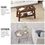 31.49 Rustic Coffee Table - 2-Tier Modern Farmhouse Side Table for Living Room, Home, Office & Outdoor