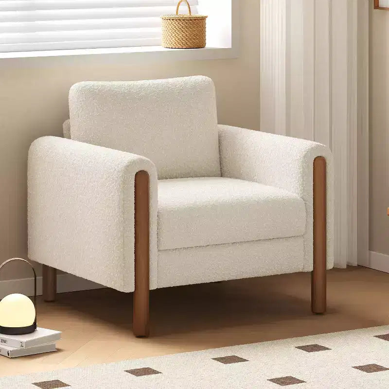 Chester Modern Indoor Oversized Teddy Fabric Upholstered Club Chair