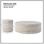 Round Coffee Table Faux MARS Pattern Cocktail Table Center Table Accent Table Sofa Side Table End Table