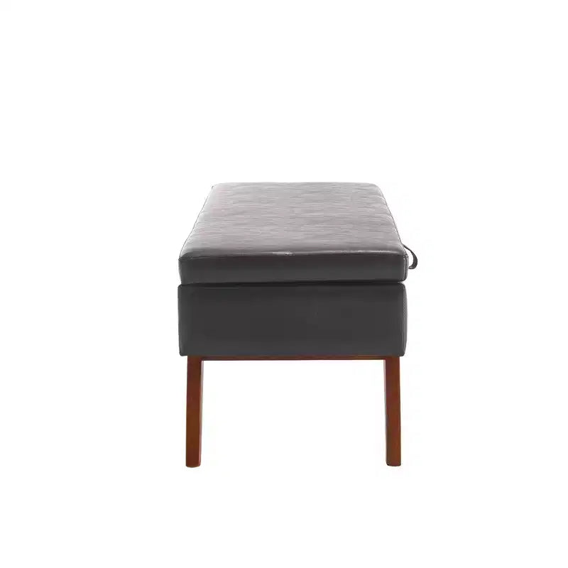 Teddy Wool Fabric Bed End Stool with Solid Wood Feet and Storage Function