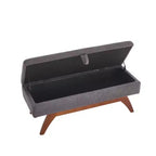 Teddy Wool Fabric Bed End Stool with Solid Wood Feet and Storage Function