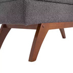 Teddy Wool Fabric Bed End Stool with Solid Wood Feet and Storage Function