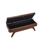 Teddy Wool Fabric Bed End Stool with Solid Wood Feet and Storage Function