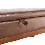 Teddy Wool Fabric Bed End Stool with Solid Wood Feet and Storage Function