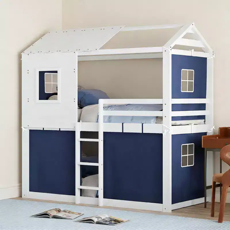 Luxystar House Style Bunk Bed with Tent