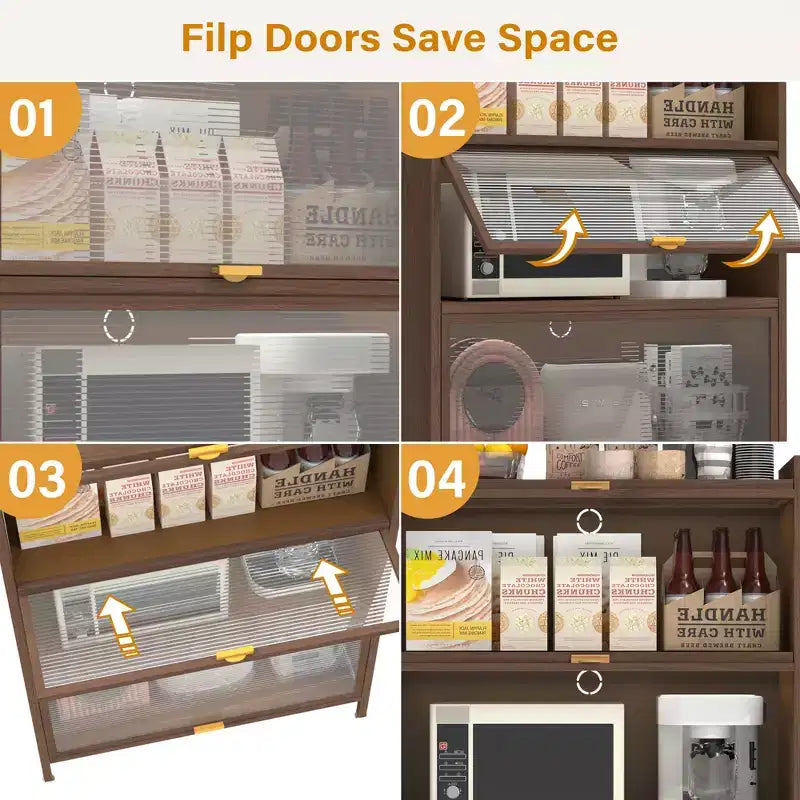 Metal Flip-Door Cabinet, Ample Storage, for Bedroom, Office, Living Room, Hallway, Entryway