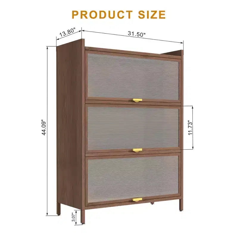 Metal Flip-Door Cabinet, Ample Storage, for Bedroom, Office, Living Room, Hallway, Entryway