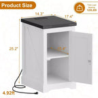 Rustic style drop-leaf side table Bedroom bedside table with adjustable shelves, suitable for modern bedside tables in both bedrooms and living rooms