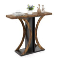 Costway Console Table 40'' Rectangular Entryway Table w/Geometric Frame for Living Room Rustic Brown