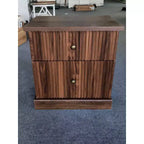 Fluted Nightstand with drawer, Light Wood Bedside Table with Open Shelf, Space Saving Side Table with Curved Edge Base for Living Room Bedroom