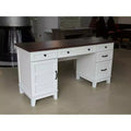 60 Wooden Home Office Desk, Farmhouse Executive Desk with Storage Drawers and File Cabinet, Rectangular Study and Writing Table