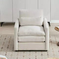 MAYEERTY 31.9 Cozy Upholstered Armchair Oversized Confy Cloud Sofa Doublr Cushion Single Sofa for Living Room Beige