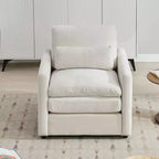 MAYEERTY 31.9 Cozy Upholstered Armchair Oversized Confy Cloud Sofa Doublr Cushion Single Sofa for Living Room Beige