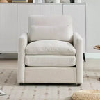 31.9 Cozy Upholstered Armchair Oversized Confy Cloud Sofa Doublr Cushion Single Sofa for Living Room Beige