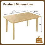Mesa de comedor de madera rústica Crawford Farmhouse de 47 pulgadas