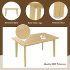 Mesa de comedor de madera rústica Crawford Farmhouse de 47 pulgadas