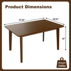 Mesa de comedor de madera rústica Crawford Farmhouse de 47 pulgadas