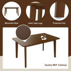 Mesa de comedor de madera rústica Crawford Farmhouse de 47 pulgadas