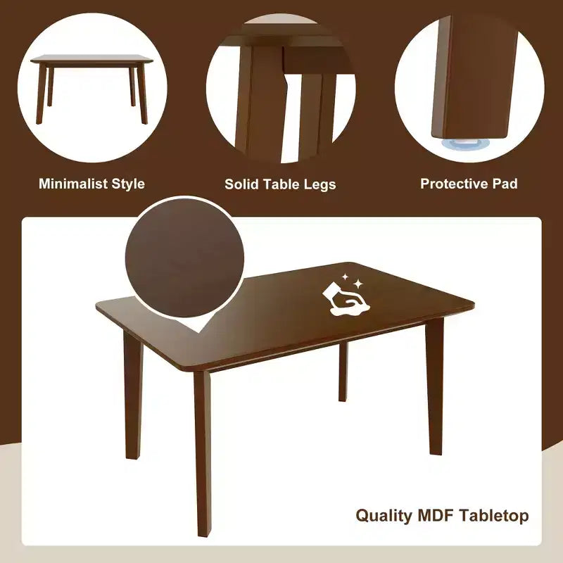 Mesa de comedor de madera rústica Crawford Farmhouse de 47 pulgadas