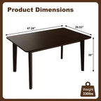 Mesa de comedor de madera rústica Crawford Farmhouse de 47 pulgadas