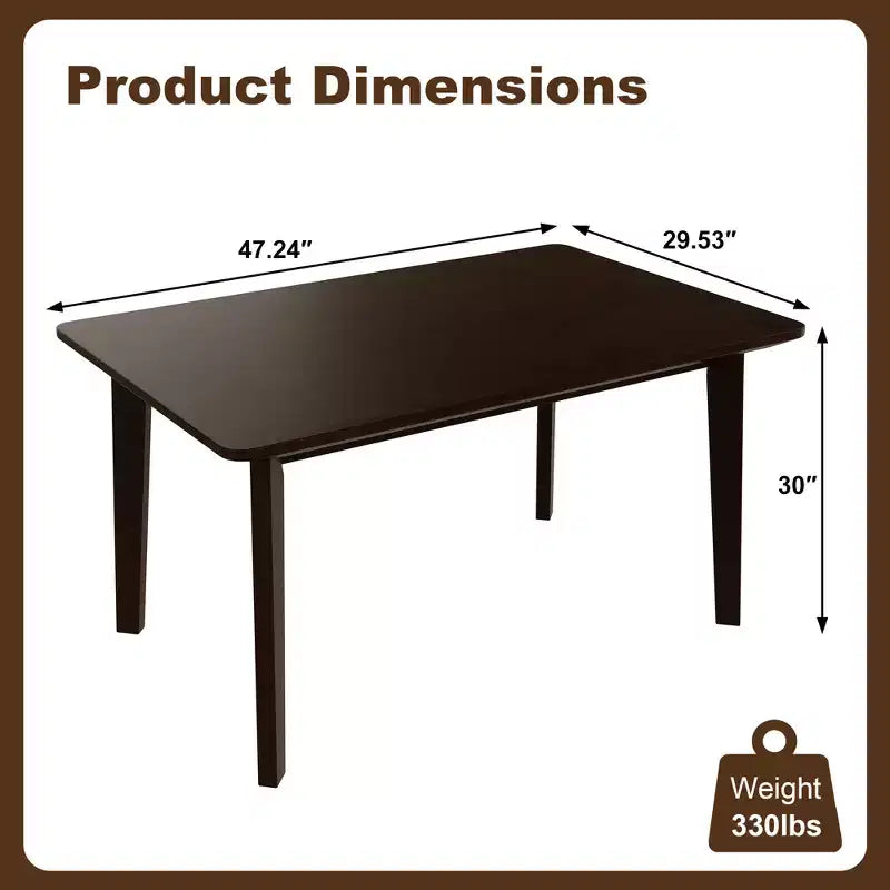Crawford Rustic Farmhouse Wood 47 Dining Table