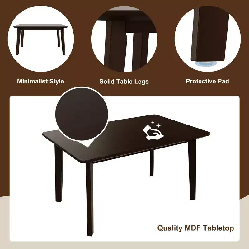 Crawford Rustic Farmhouse Wood 47 Dining Table