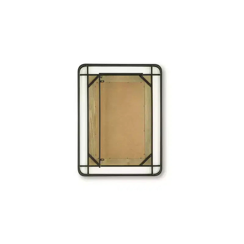 Signature Design by Ashley Beelman Industrial Wall Accent Mirror with Wood and Metal Frame