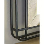 Signature Design by Ashley Beelman Industrial Wall Accent Mirror with Wood and Metal Frame