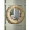 Signature Design by Ashley Briggsburg Coastal Wall Accent Mirror with Natural Water Hyacinth Frame