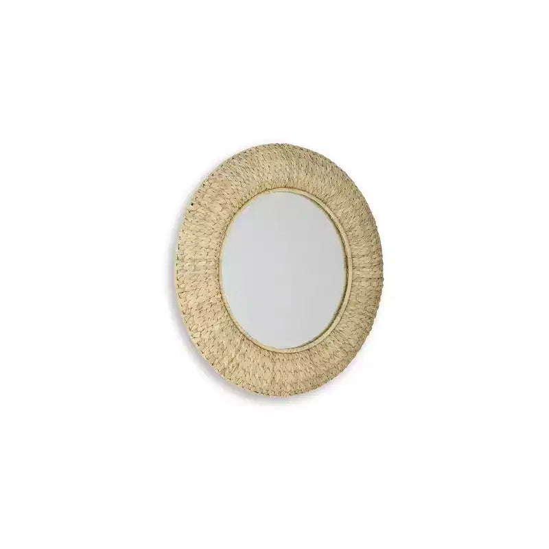 Signature Design by Ashley Briggsburg Coastal Wall Accent Mirror with Natural Water Hyacinth Frame
