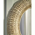 Signature Design by Ashley Briggsburg Coastal Wall Accent Mirror with Natural Water Hyacinth Frame
