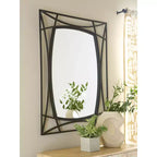 Signature Design by Ashley Freenville Wall Accent Mirror with Black Finish Metal Frame