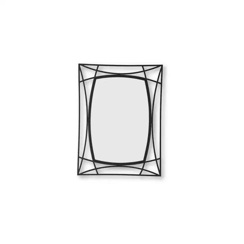 Wall Accent Mirror with Black Finish Metal Frame