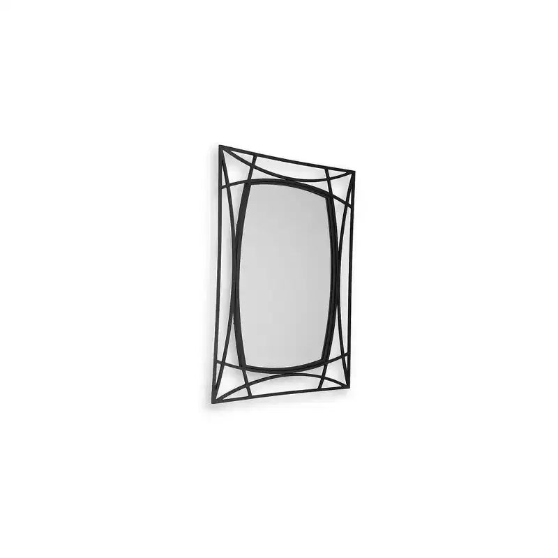 Wall Accent Mirror with Black Finish Metal Frame