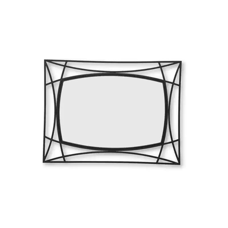 Wall Accent Mirror with Black Finish Metal Frame