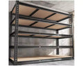 1 PC Steel Boltless Storage Shelf, 5-Tier Wooden Board, Adjustable,
