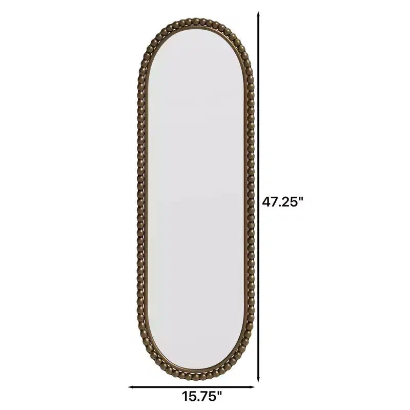 Iron Oval Retro Mirror Wall Haning for Living Room Entrance Bedroom Gold