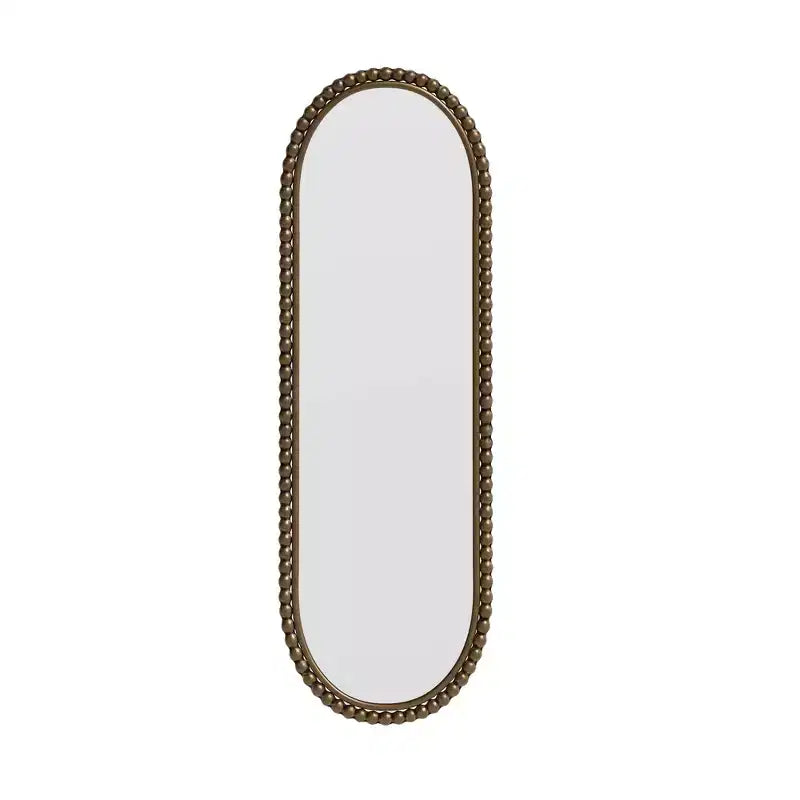 Iron Oval Retro Mirror Wall Haning for Living Room Entrance Bedroom Gold