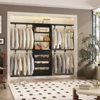Besiost 8FT Closet Organizer System with 4 Wooden Drawers & Hanging Rods