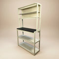 VIYET 67 5-Tier Bakers Rack (Black & White), Particle Board Kitchen Storage Shelf (Microwave Stand & Coffee Bar Organizer)